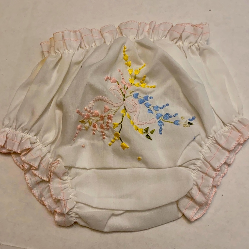 Vintage Embroidered Baby Bloomers Diaper Cover